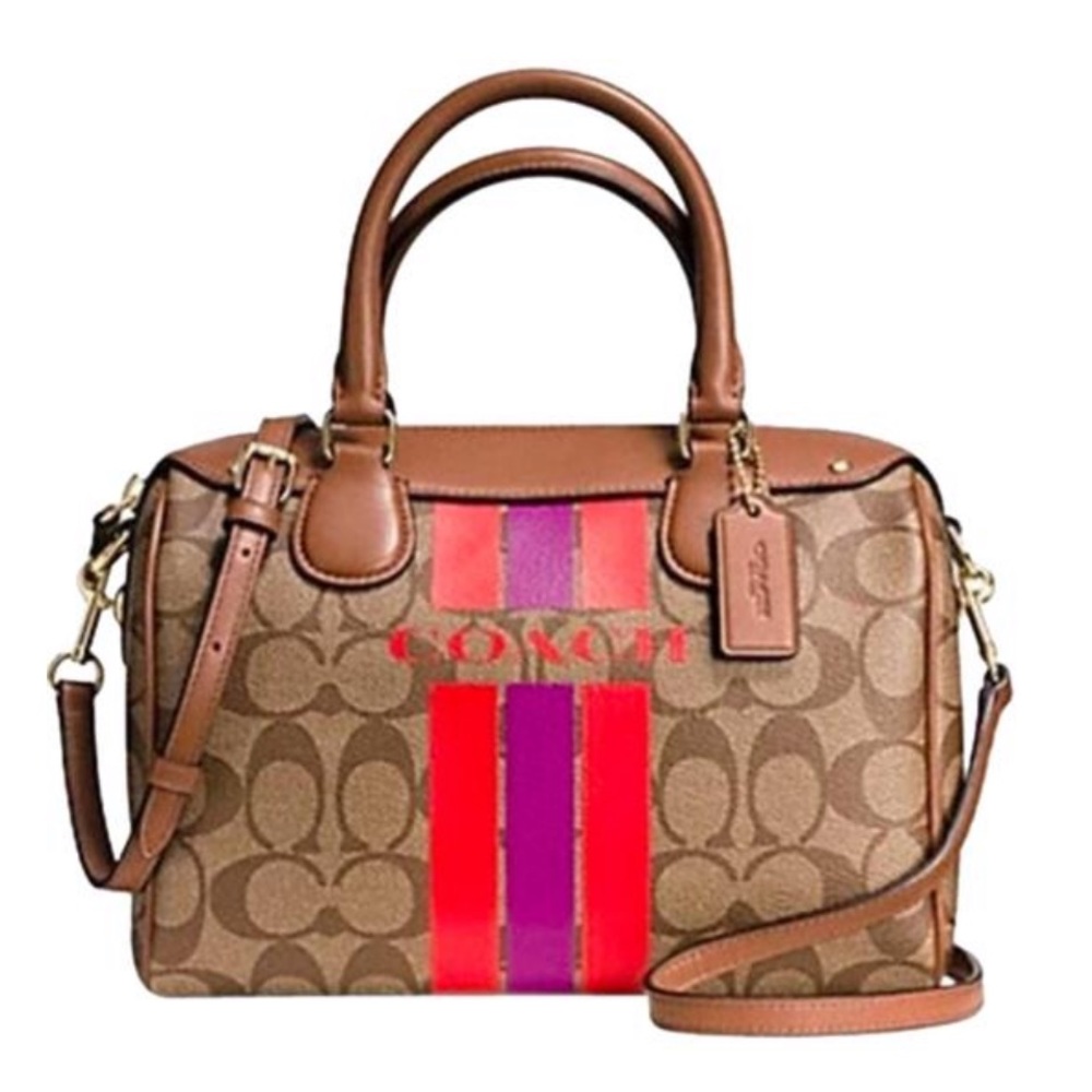Coach🧡Bennett Varsity Stripe Mini Satchel
